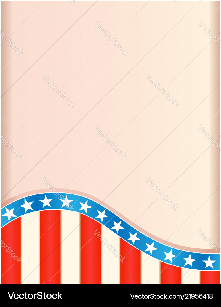 Retro frame with american flag wave pattern Retro frame with american flag wave pattern vector image