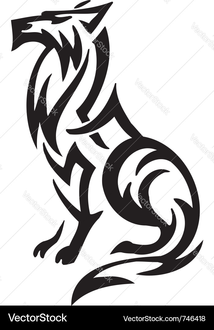 Tribal Wolf Tattoo vector image