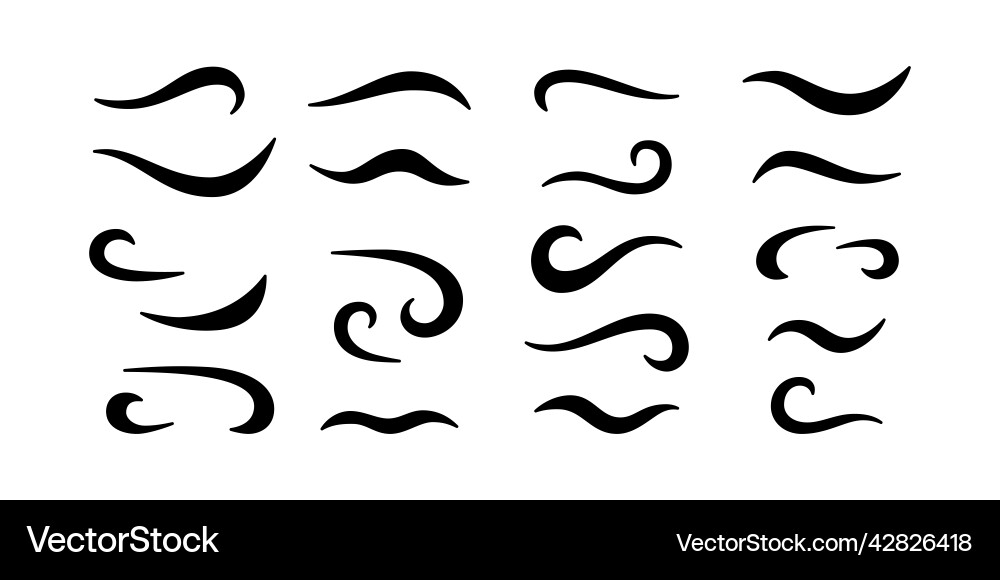 Typographic swash and swoosh tails hand drawn Typographic swash and swoosh tails hand drawn vector image