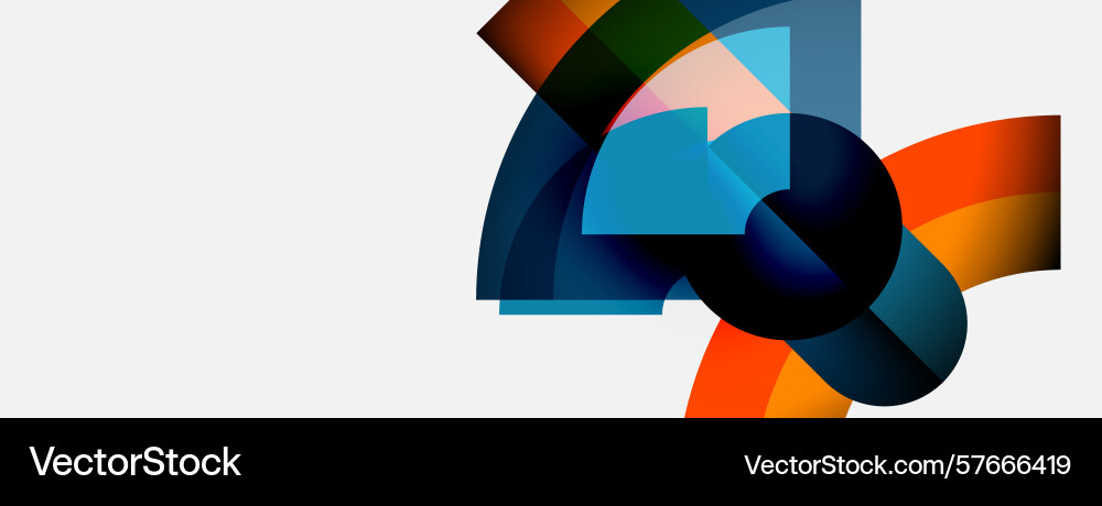 Abstract geometric shapes overlap creating Vector Image