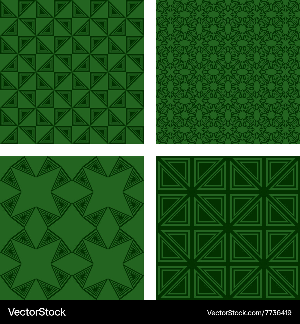 Green seamless triangle pattern background set Vector Image