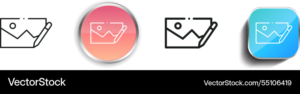 Icon thin linear regular and button style design vector image