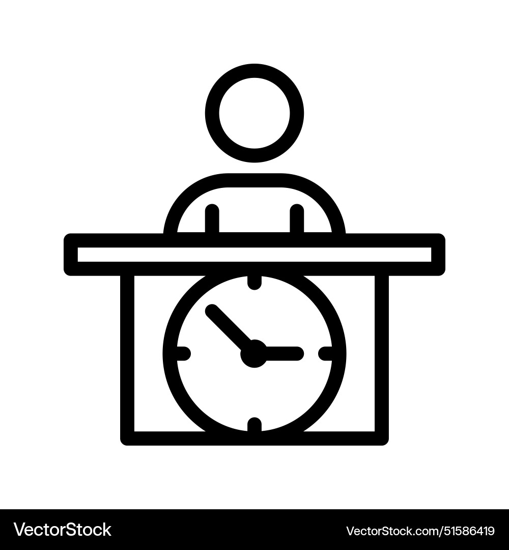 Lecture time icon wall clock with flat style Lecture time icon wall clock with flat style vector image
