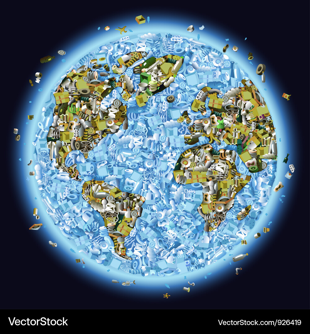 Polluted Earth Globe Vector Image