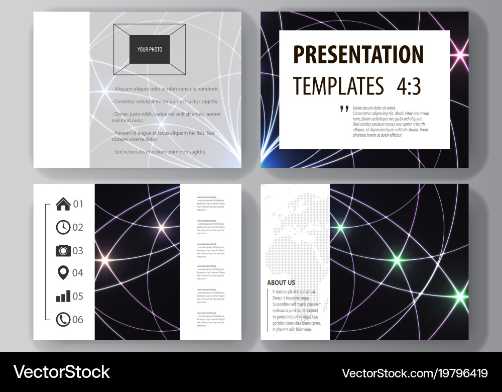 Set of business templates for presentation slides vector image