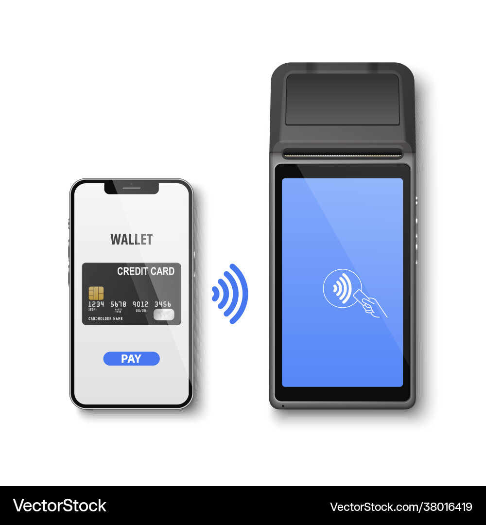 Smart Payment Terminal - 3D Render Vector Image