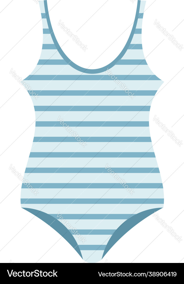 Woman striped swimwear icon flat isolated Woman striped swimwear icon flat isolated vector image