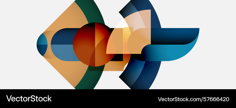 Abstract geometric shapes overlap creating Vector Image