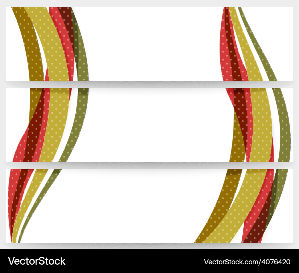 Abstract headers set wave design Vector Image