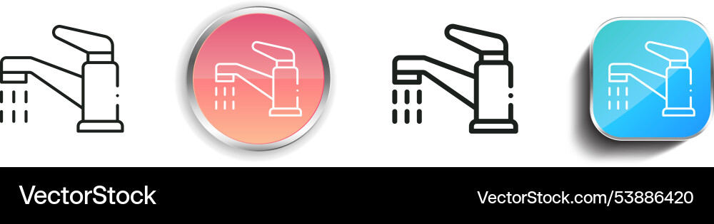 Faucet icon thin linear regular and button style vector image