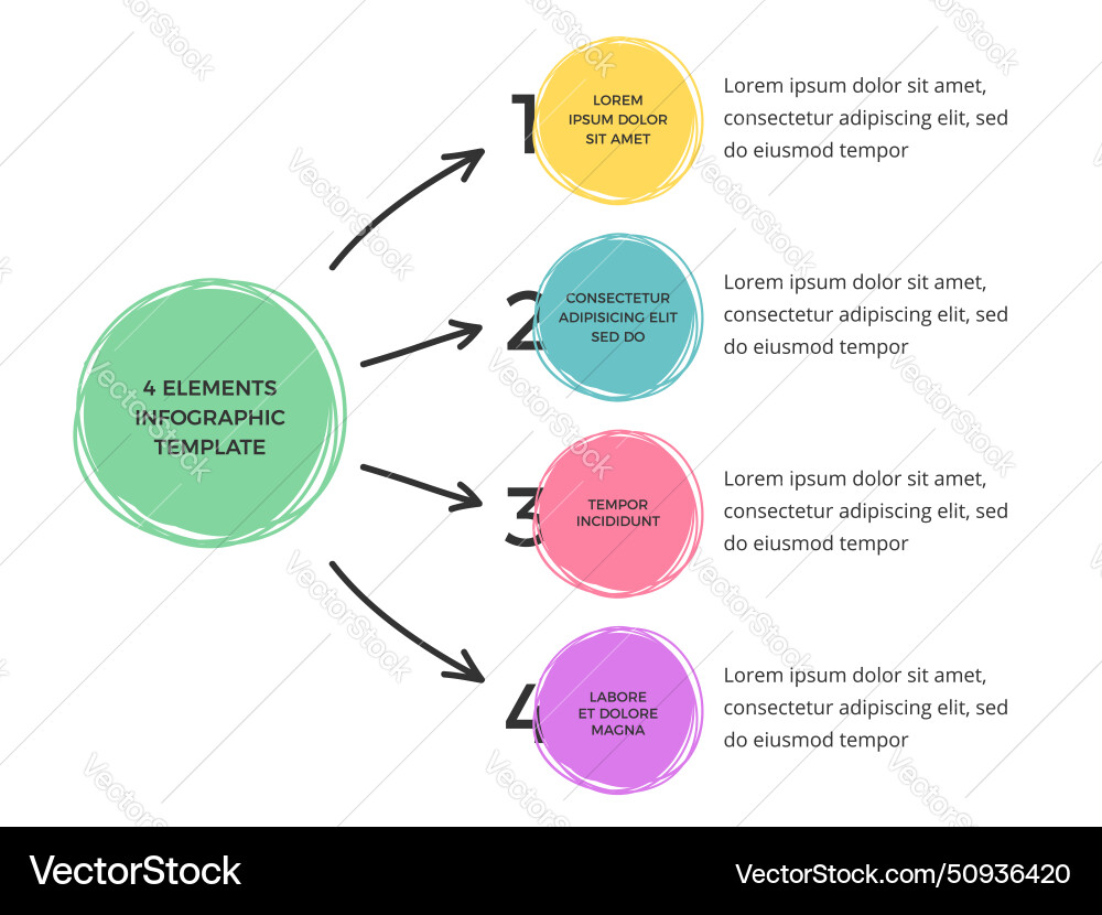 Infographic template with 4 elements Infographic template with 4 elements vector image