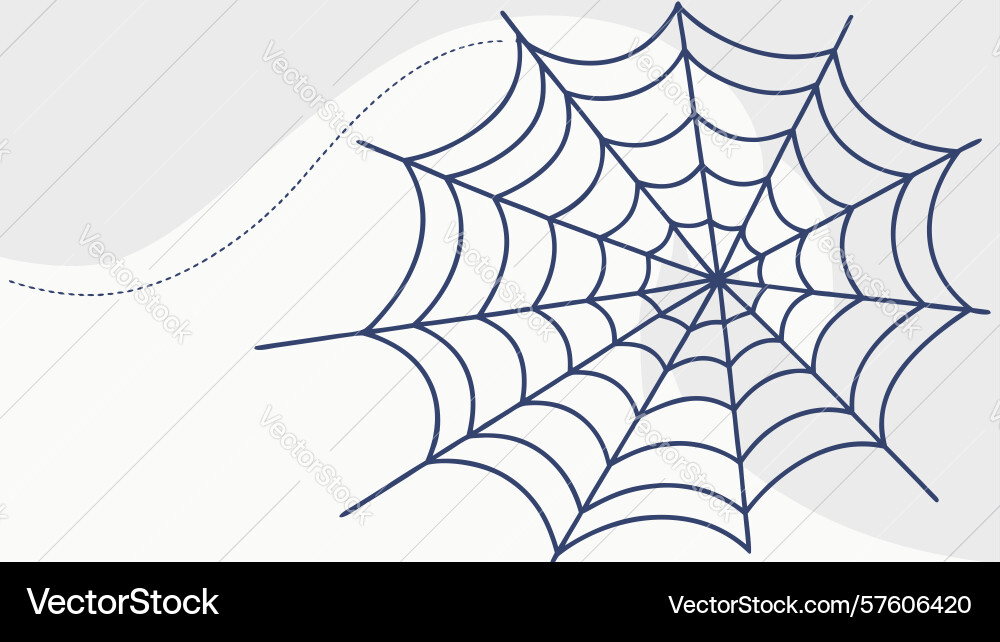 Minimalist corner spider web design element vector image