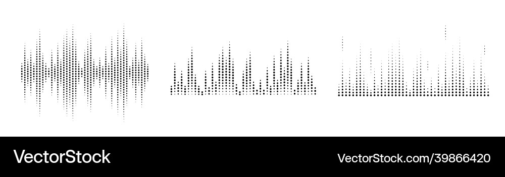 Set of abstract dotted equalizers vertical dots Set of abstract dotted equalizers vertical dots Vector Image