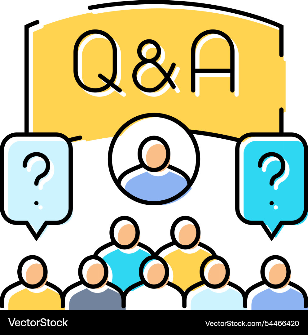 Virtual Q&A Conference Icon vector image