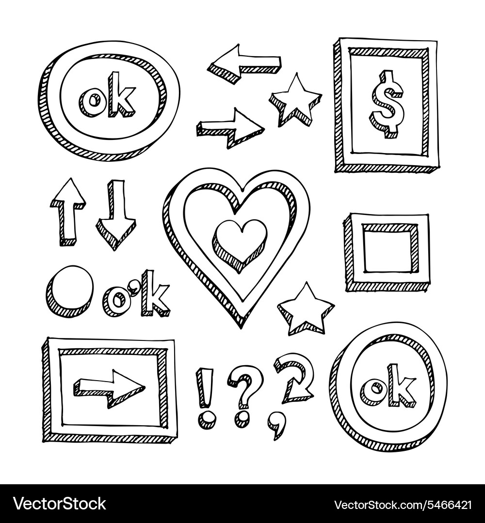 Chalk hand drawn elements Vector Image