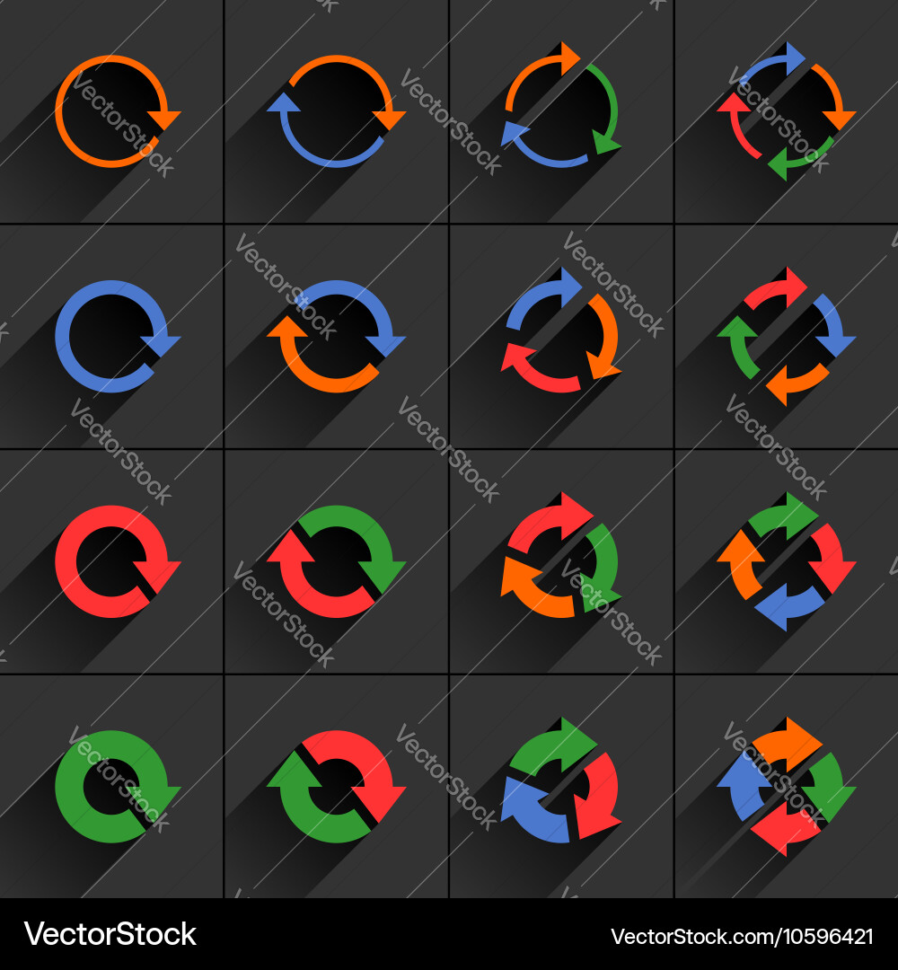 Color arrow icon refresh rotation reset sign vector image