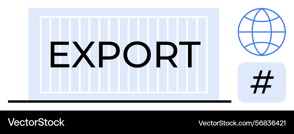 Export process concept with cargo container Vector Image
