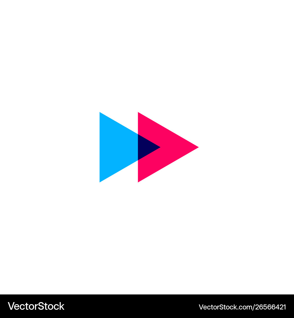 Forward Icon - Overlapping Style vector image