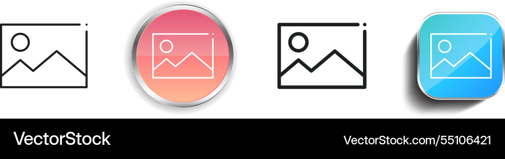 Image icon thin linear regular and button style vector image