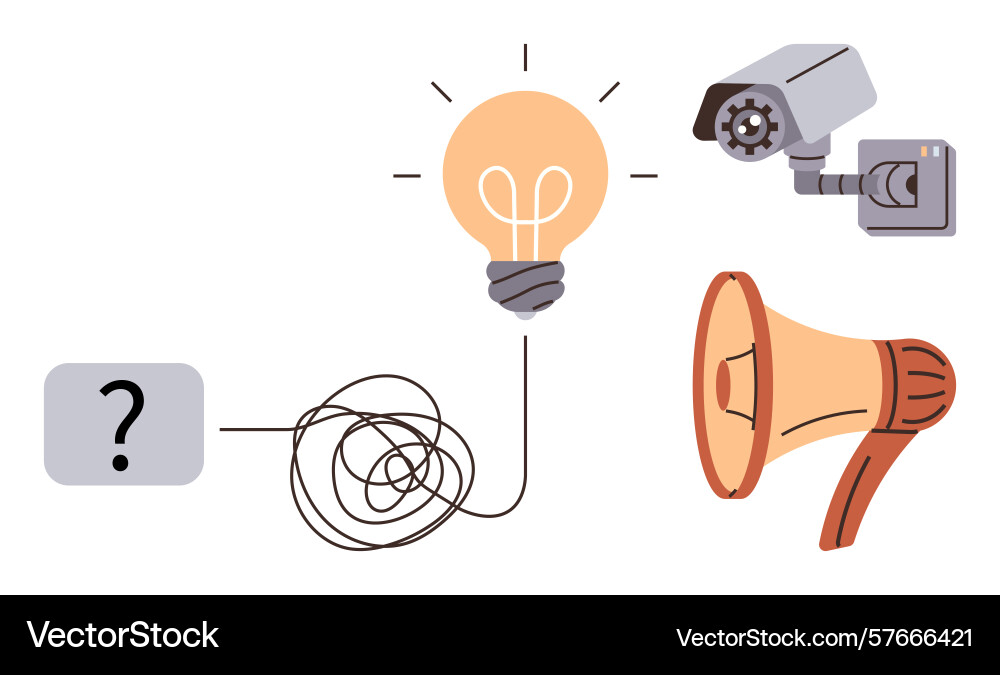 Problem-solving concept with question mark light vector image