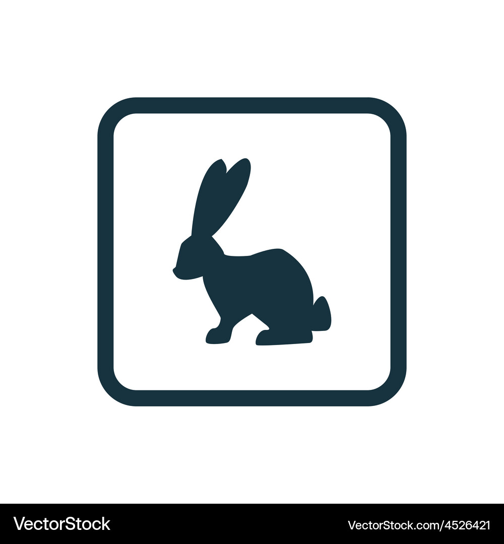Rabbit icon rounded squares button Vector Image