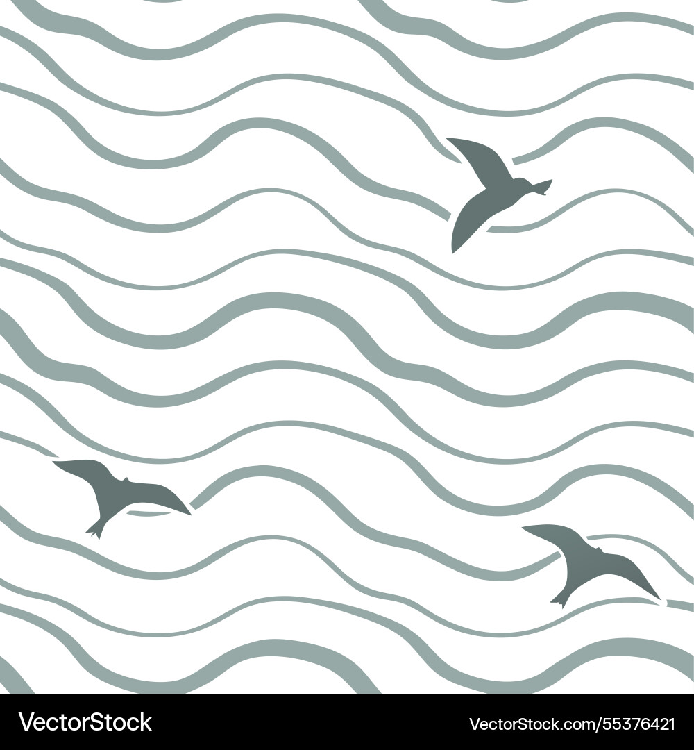 Subtle summer waves seamless pattern with soft Subtle summer waves seamless pattern with soft vector image