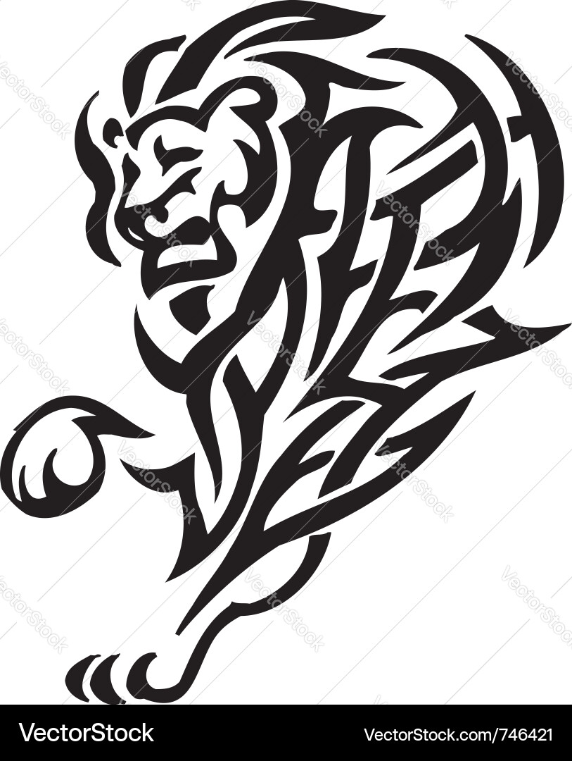 Tribal Lion Silhouette Vektorbild