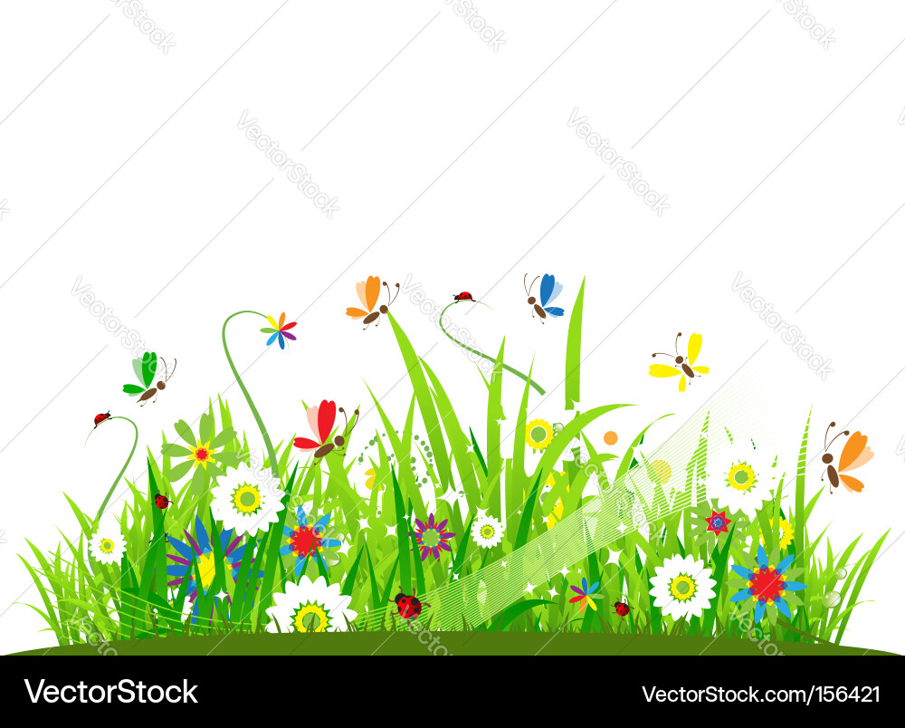 Vibrant Meadow Landschaft Vektorbild