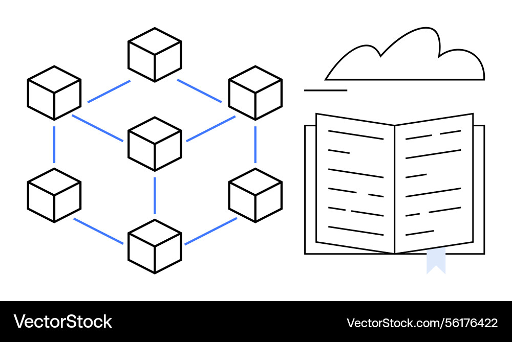 Blockchain network structure and digital Blockchain network structure and digital Vector Image