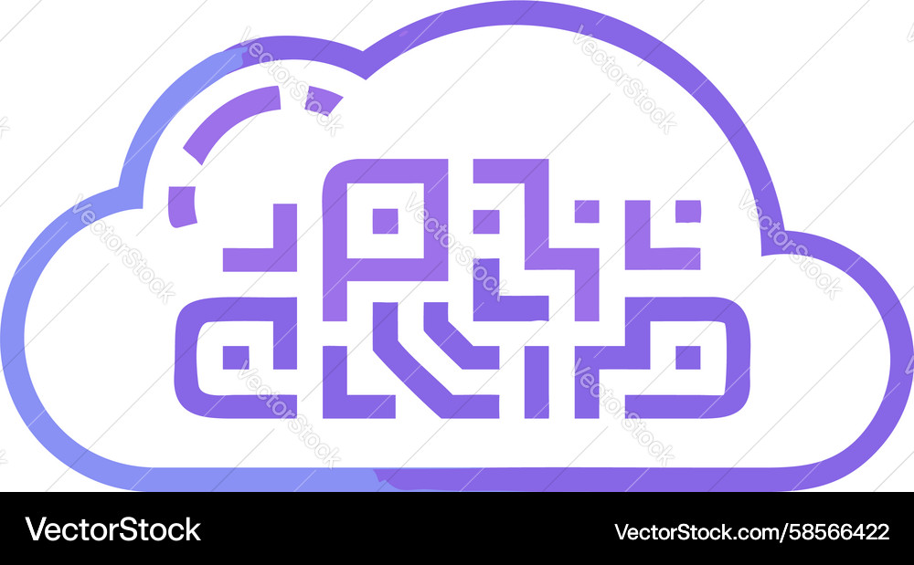 Cloud Computing QR Code Icon Vector Image