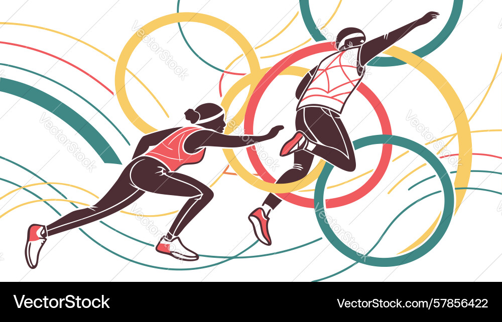 Dynamic track and field athlete in action design Vector Image