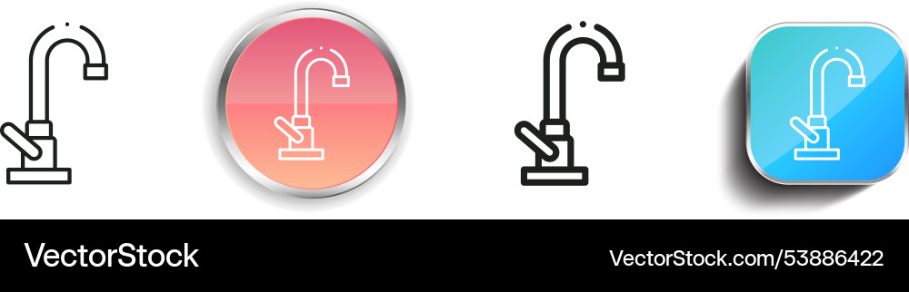 Faucet icon thin linear regular and button style vector image