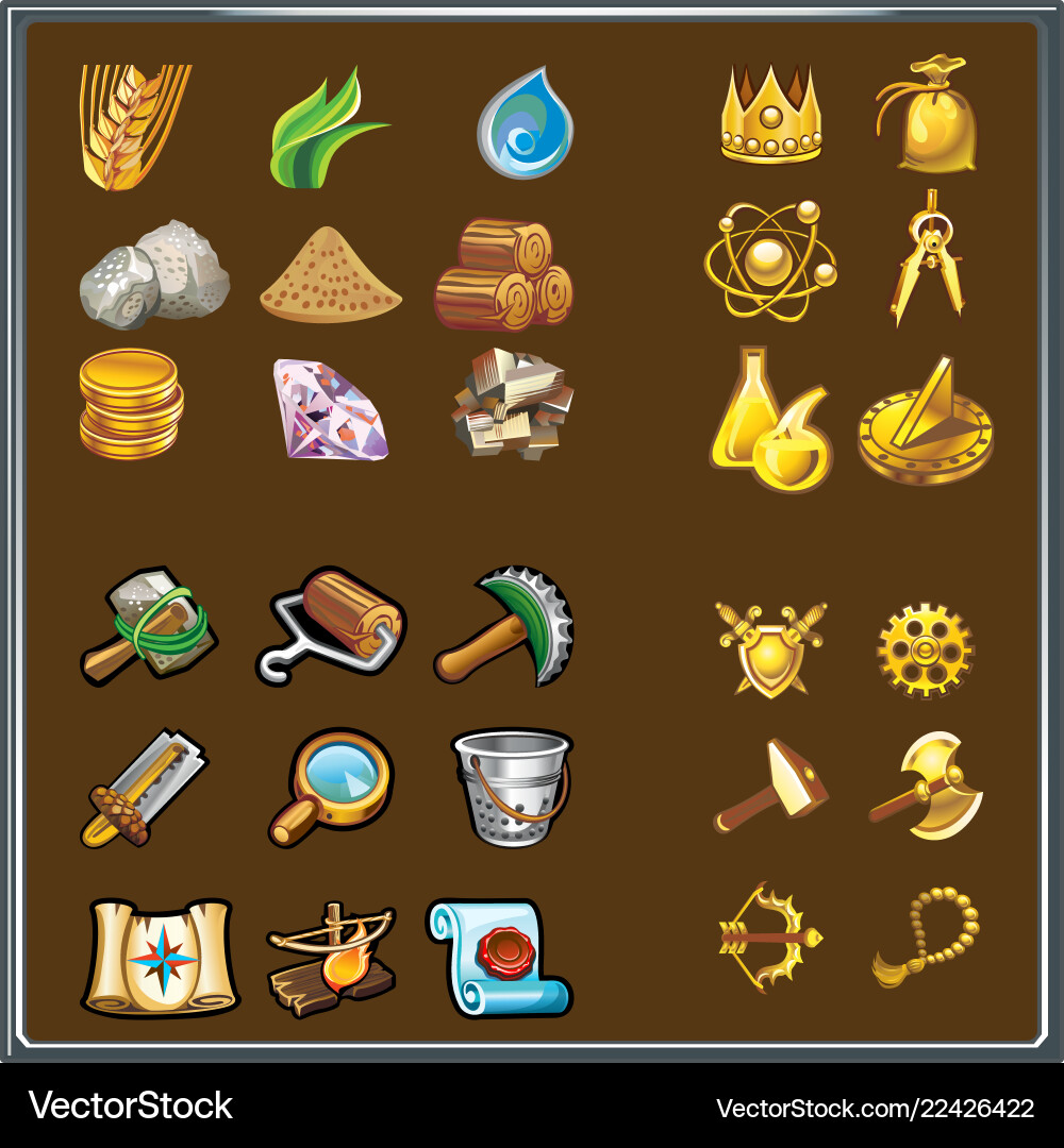 Game Icon Resources - Elements & Objects vector image