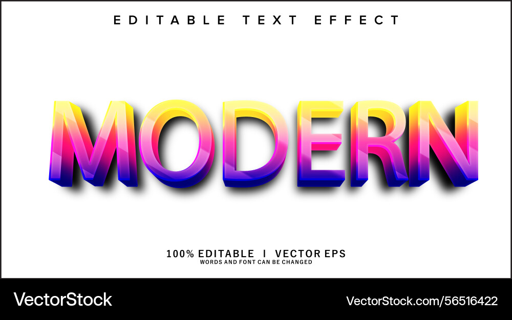 Modern 3d text effect with style design Modern 3d text effect with style design vector image