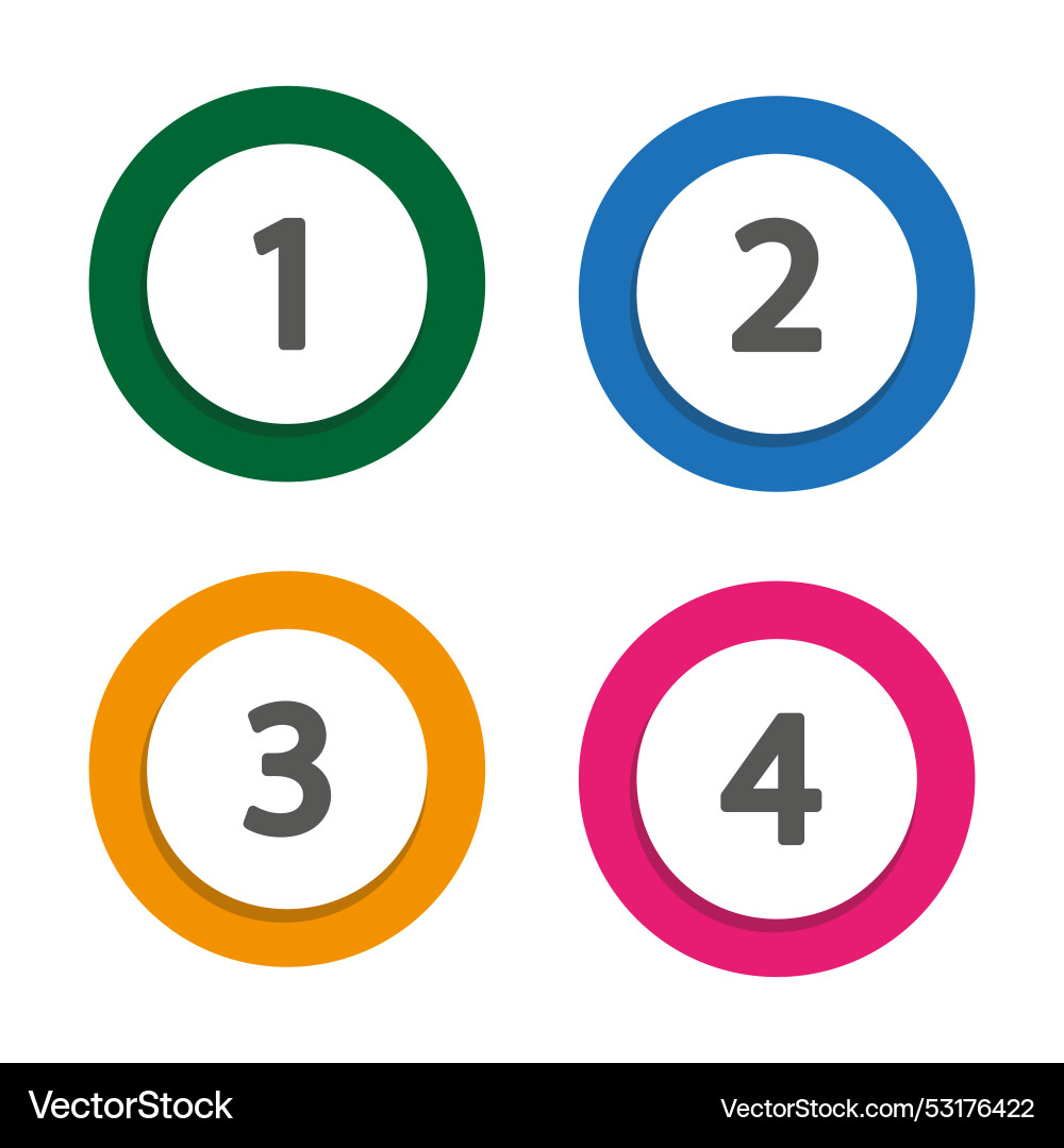 Multi-colored buttons numbers Vector Image