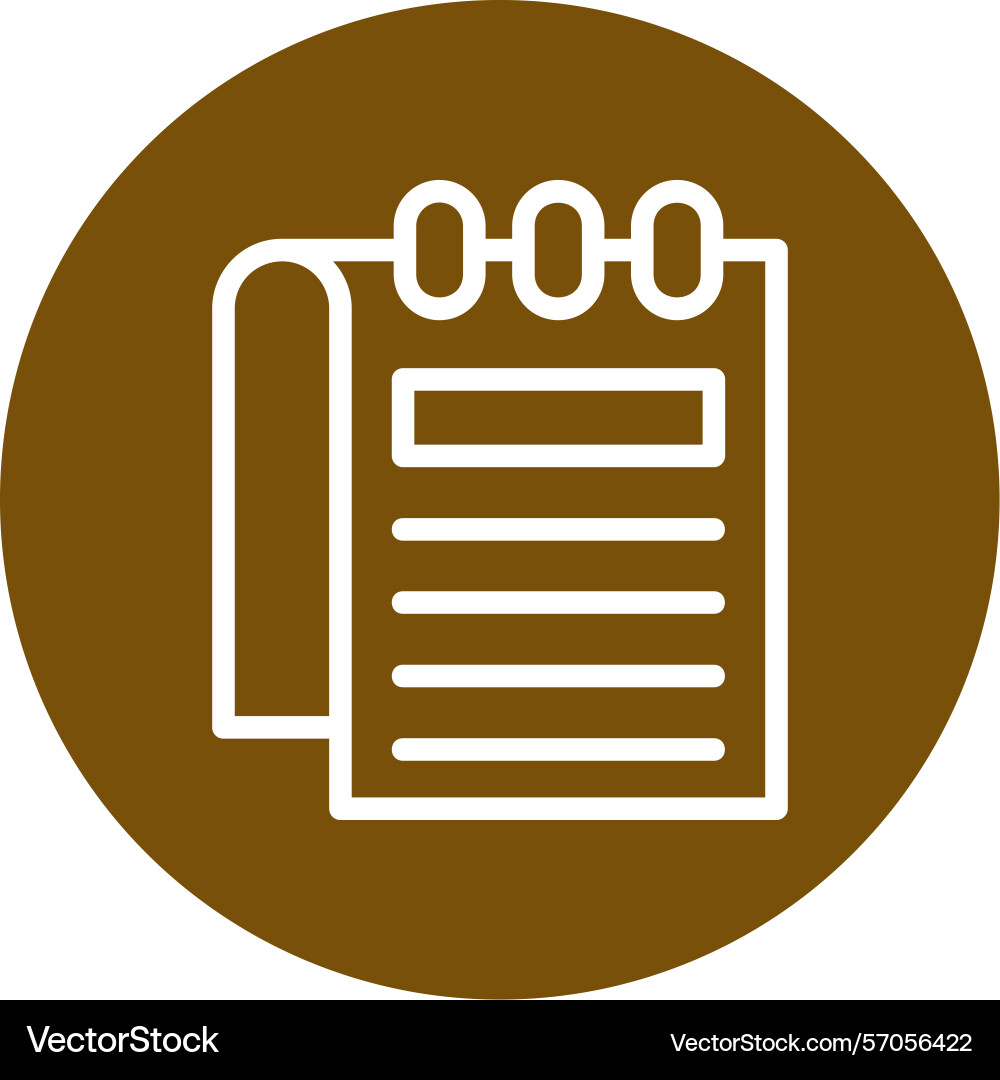 Notepad line circle style icon design vector image