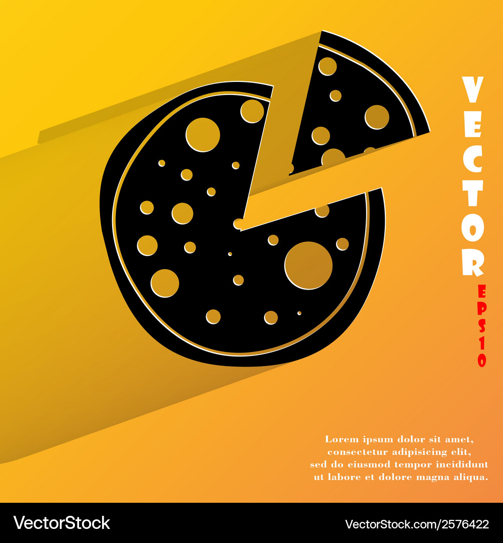 Pizza flat modern web button with long shadow Vector Image