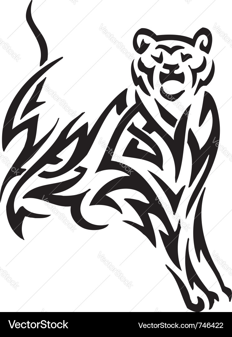 Puma in tribal style vector image