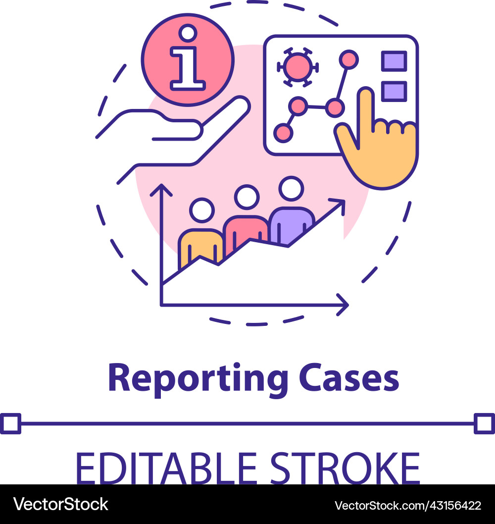 Reporting Cases - Data Monitoring Icon vector image