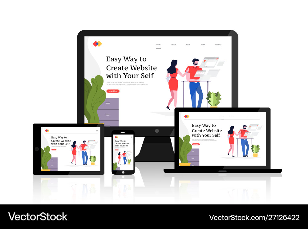 Responsive Web Mockup vector image