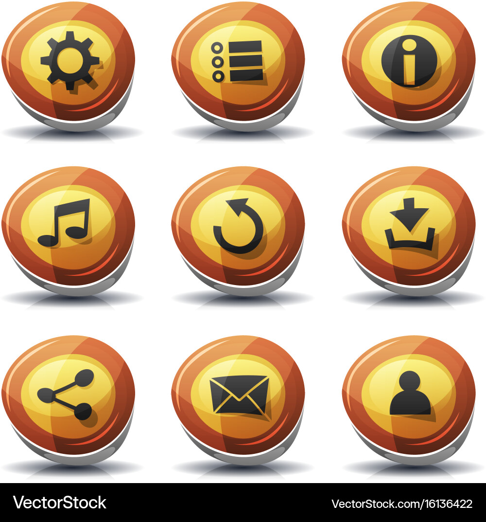 Road sign icons and buttons for ui game vector image