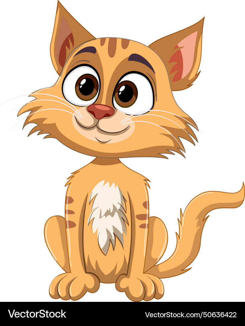 Süß lächelnd orange tabby kitten Süß lächelnd orange tabby kitten vektorbild