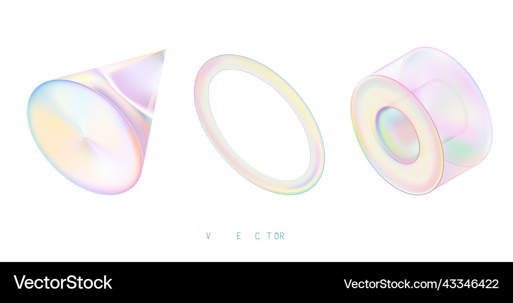 Set of colored 3d objects on a white background Set of colored 3d objects on a white background vector image
