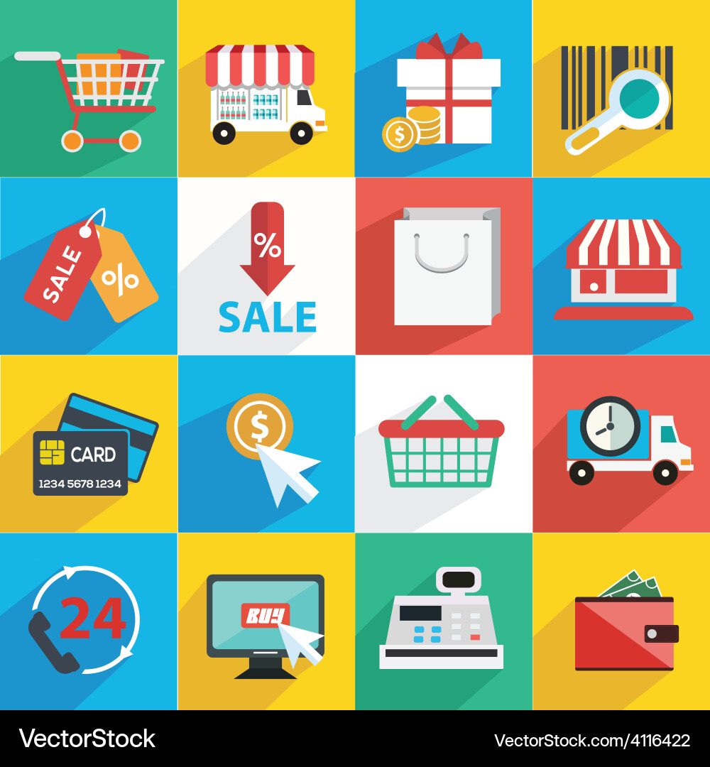 Shopping and retail icons Vector Image