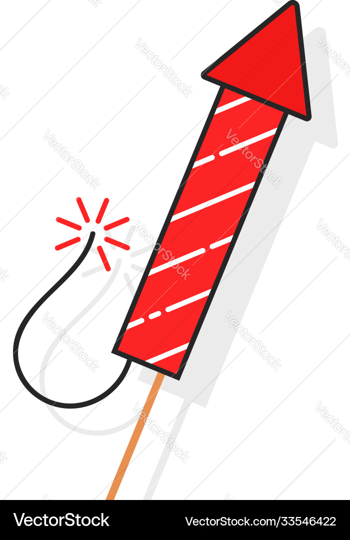 Simple rocket for firework Royalty Free Vector Image