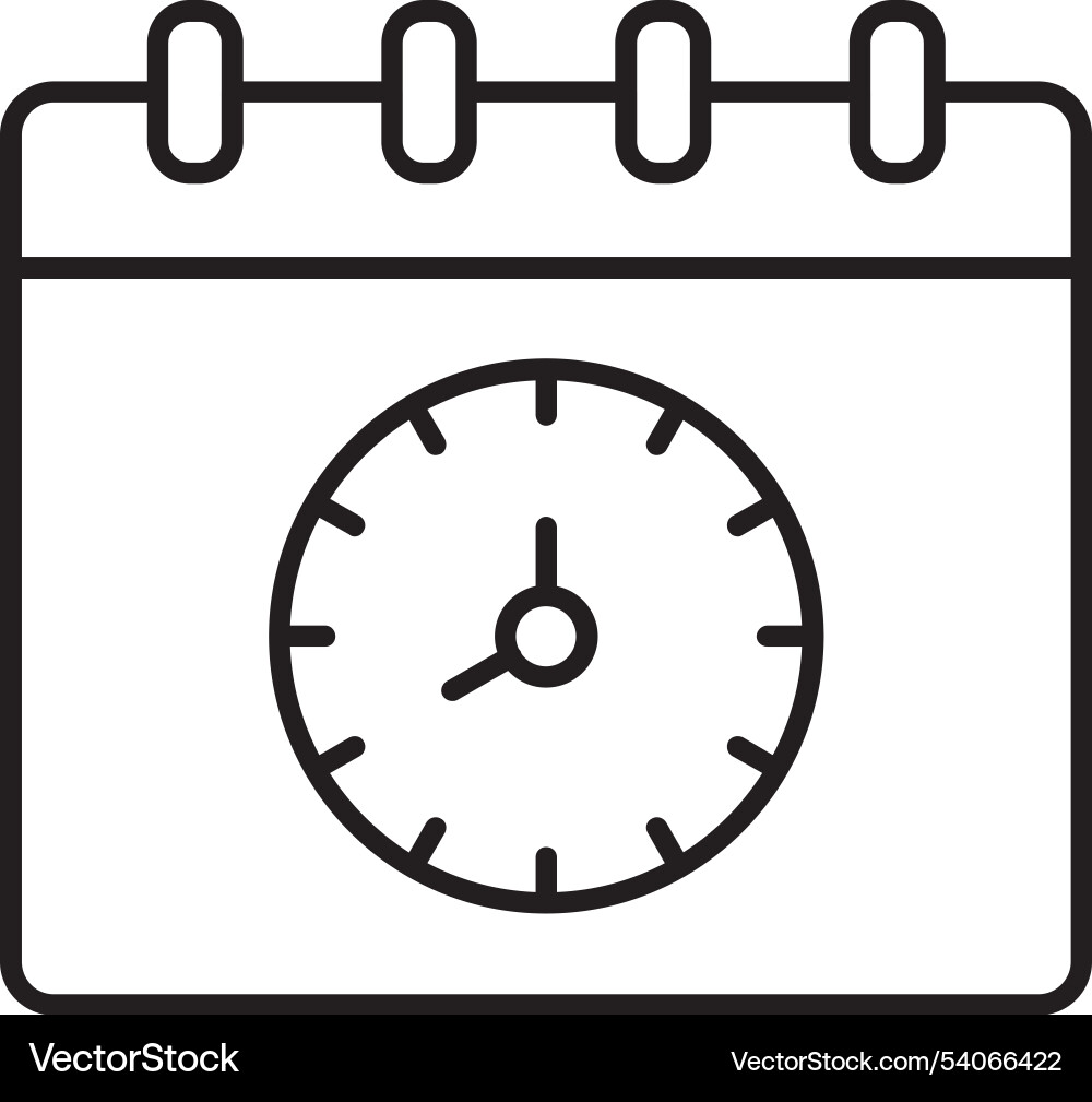 Time and date line icon design Vector Image