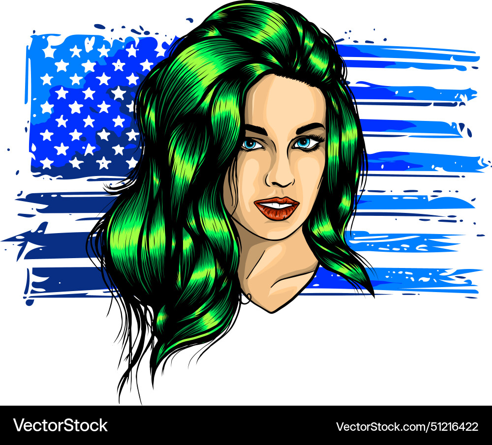 Usa Unabhängigkeit Tag schöne Frau Usa Unabhängigkeit Tag schöne Frau vektorbild