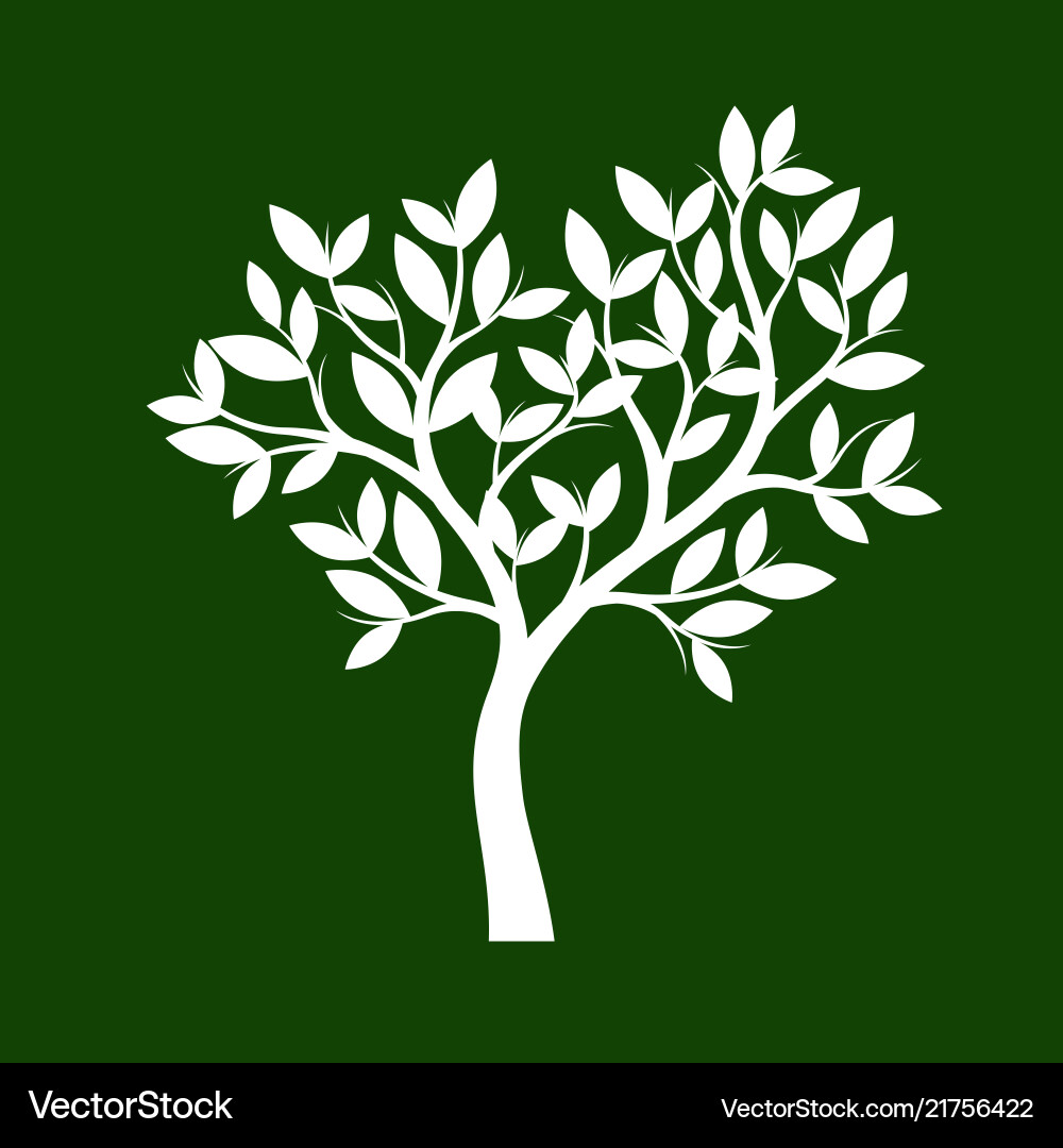 White Tree Shape - Botanical Vector vector image