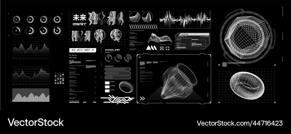 Cyberpunk HUD Interface Element vector image