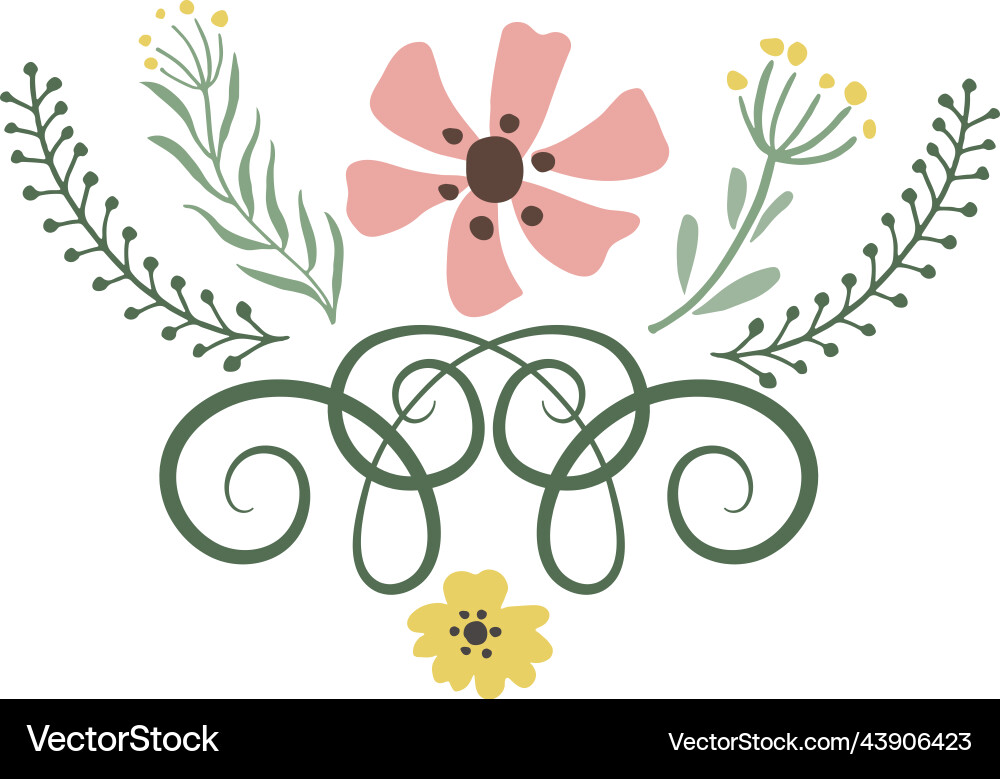 Decorative vines and flowers floral elegant print Decorative vines and flowers floral elegant print vector image